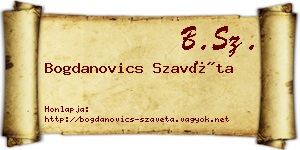 Bogdanovics Szavéta névjegykártya