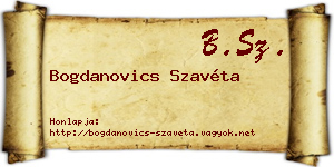 Bogdanovics Szavéta névjegykártya